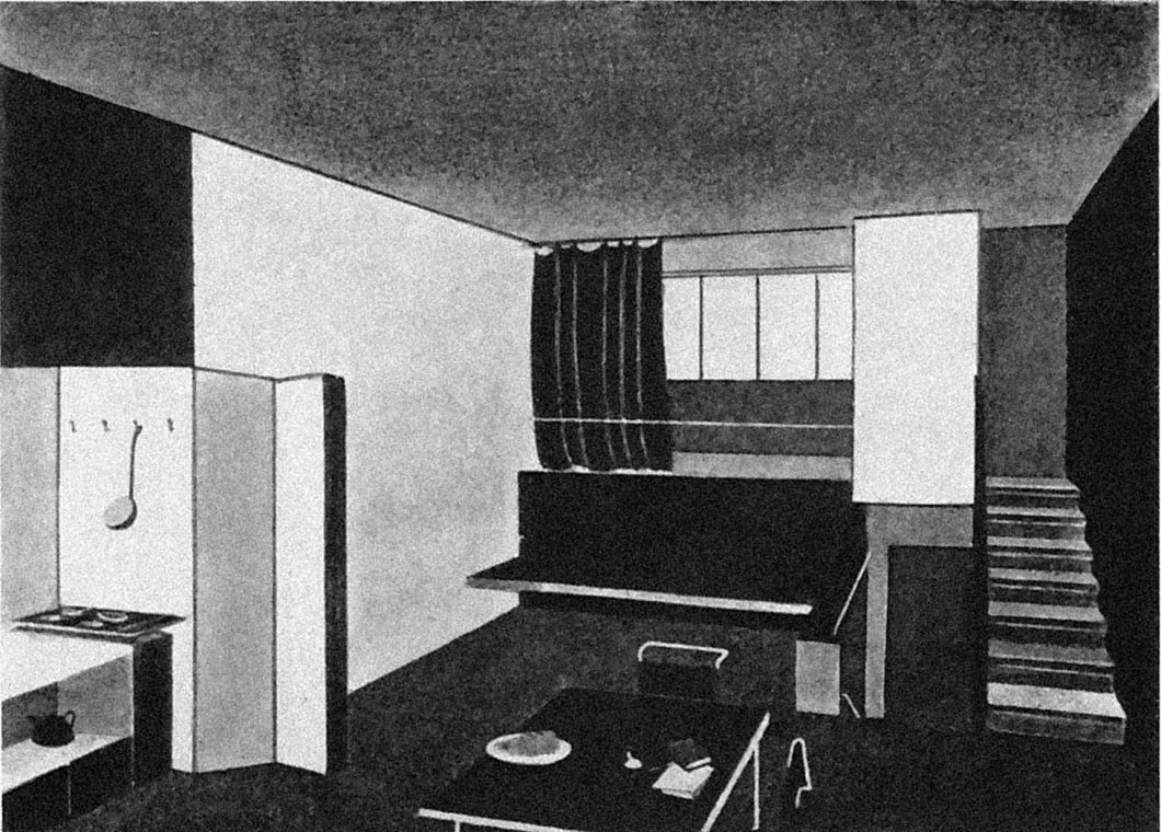 Butas Narkomfino komunos name, iš: Sovremennaja Architektura, 1929, Nr. 1, p. 17