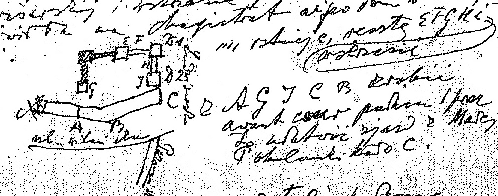 10. M. Morelowski, Jonušo Radvilos rūmų Vilniuje atstatymo eskizo fragmentas, Vroclavas: Zakład Narodowy im. Ossolińskich, 14881/II. Pol., ros. 1944-1945. S. 18. Mf BN, p. 5, 1944