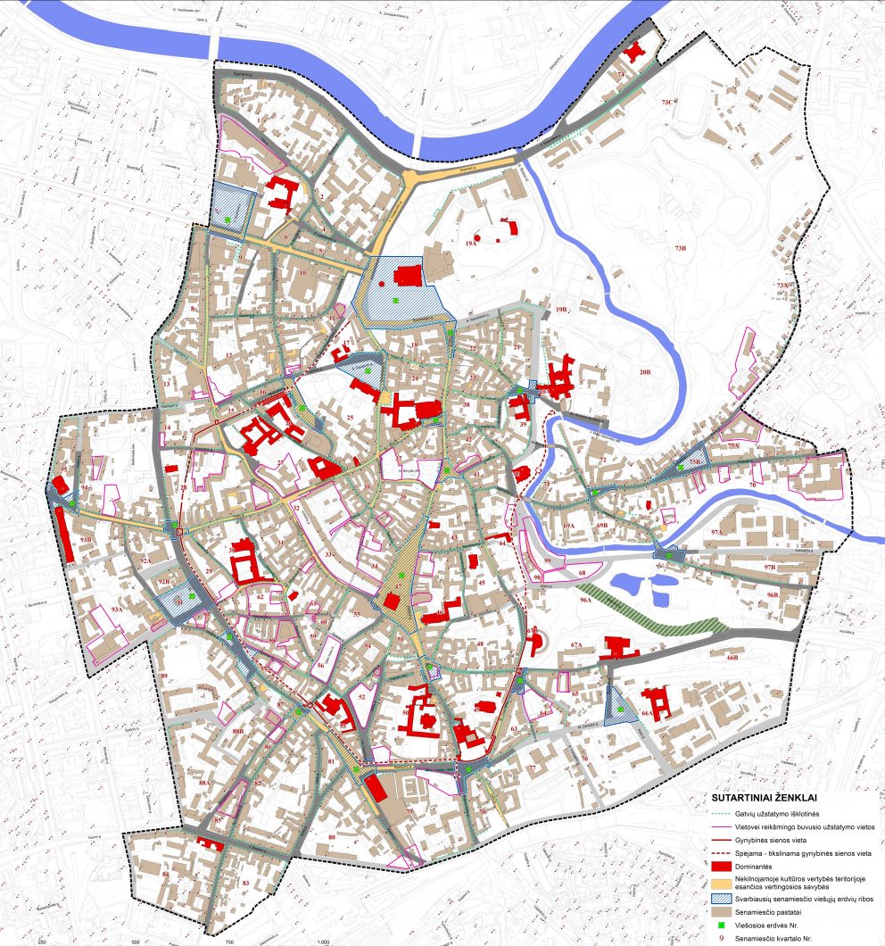 16. Vilniaus senamiesčio tvarkymo plano sprendinių schema