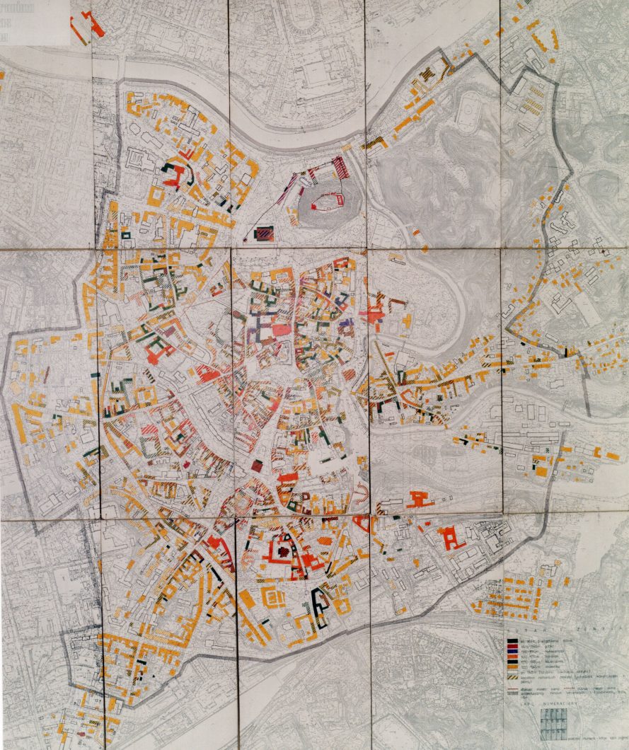 3. Senamiesčio pastatų raidos istorinė planograma (aut. V. Kaikarienė, L. Jarmalavičiūtė-Mikalojūnienė, M. Bugailiškytė)