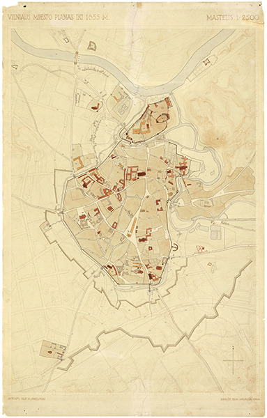 5. Marian Morelowski, Edmundas Medekša, Vilniaus miesto planas iki 1655 m., Vilnius, 1944, Energetikos ir technikos muziejaus nuosavybė