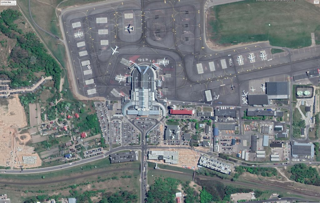 Vilniaus oro uostas. Google Earth fragmentas